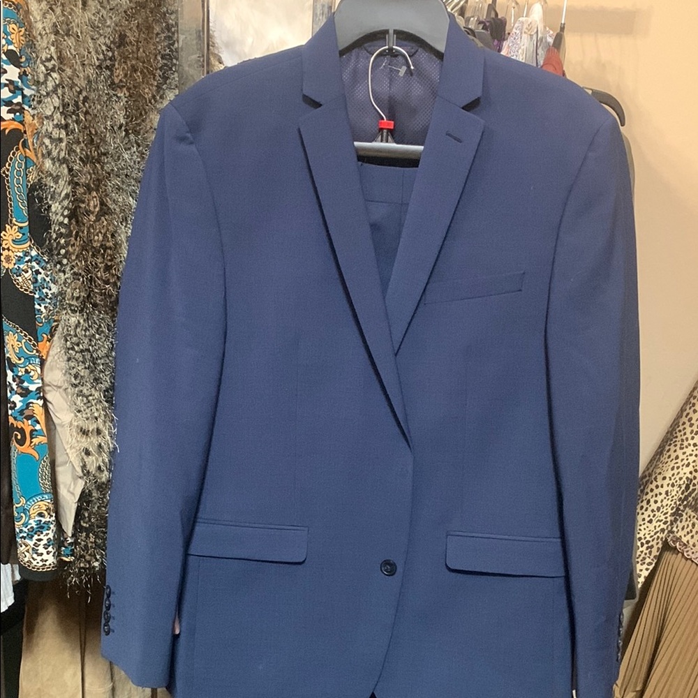 Classic Blue Sport Coat with Notched Lapels